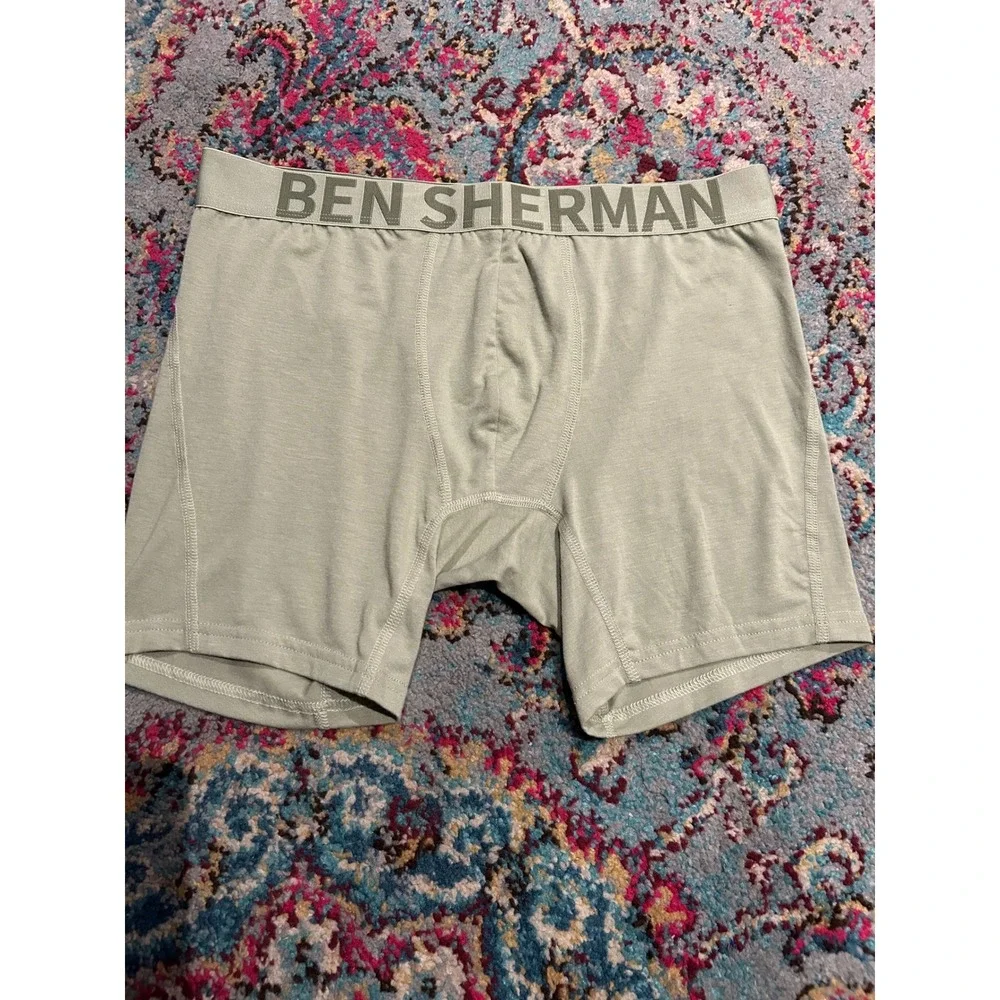 Ben Sherman Mens Boxer Briefs Sage Green Modal‎ Blend Stretch Trunks Large